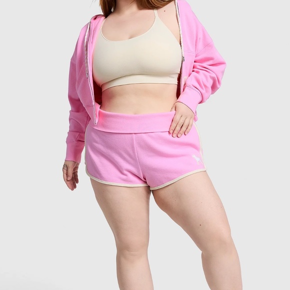 Victoria's Secret PINK Ivy Terry Foldover Shorts Pink Small NEW - Picture 4 of 4